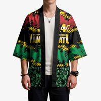 Vanuatu 46th Year Anniversary Kimono 30 July 1980 Hibiscus Seamless Pattern
