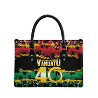 Vanuatu 46th Year Anniversary Leather Bag 30 July 1980 Hibiscus Seamless Pattern