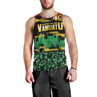 Vanuatu 46th Year Anniversary Men Tank Top 30 July 1980 Hibiscus Seamless Pattern
