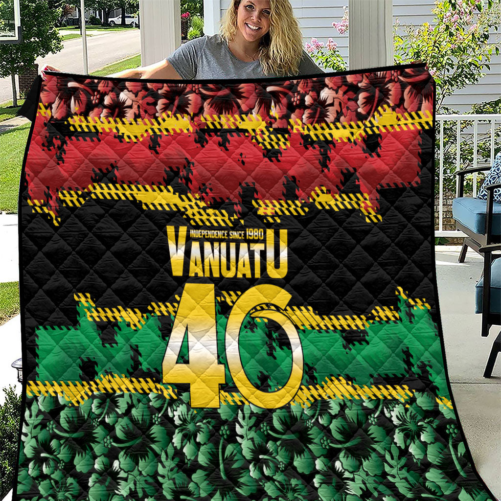 Vanuatu 46th Year Anniversary Quilt 30 July 1980 Hibiscus Seamless Pattern