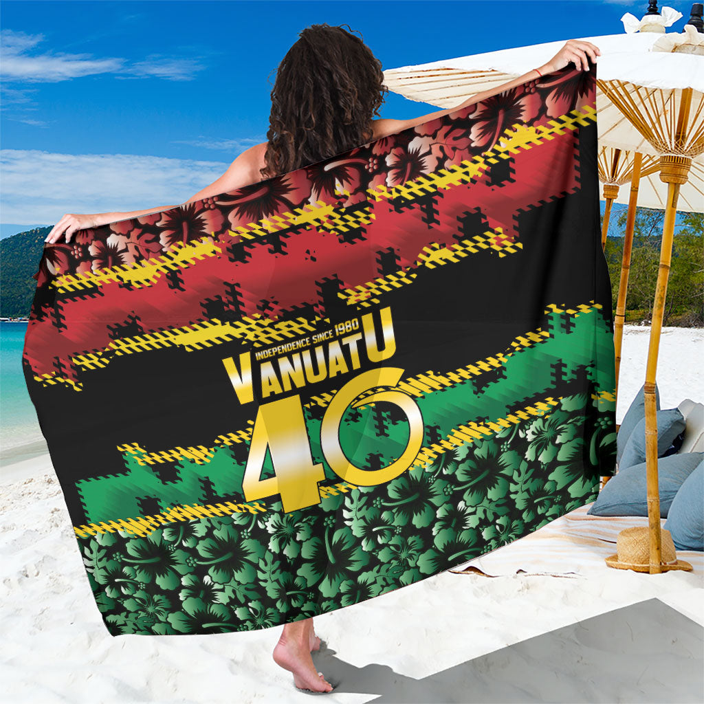 Vanuatu 46th Year Anniversary Sarong 30 July 1980 Hibiscus Seamless Pattern