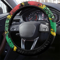 Vanuatu 46th Year Anniversary Steering Wheel Cover 30 July 1980 Hibiscus Seamless Pattern