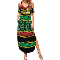 Vanuatu 46th Year Anniversary Summer Maxi Dress 30 July 1980 Hibiscus Seamless Pattern
