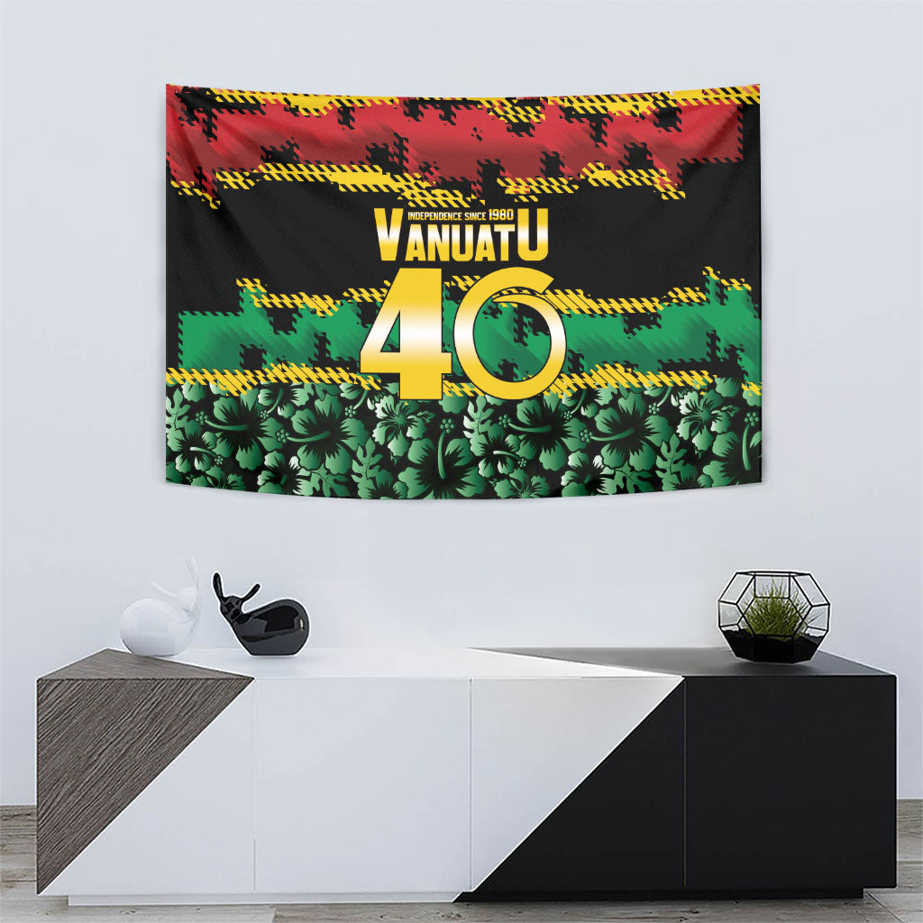 Vanuatu 46th Year Anniversary Tapestry 30 July 1980 Hibiscus Seamless Pattern