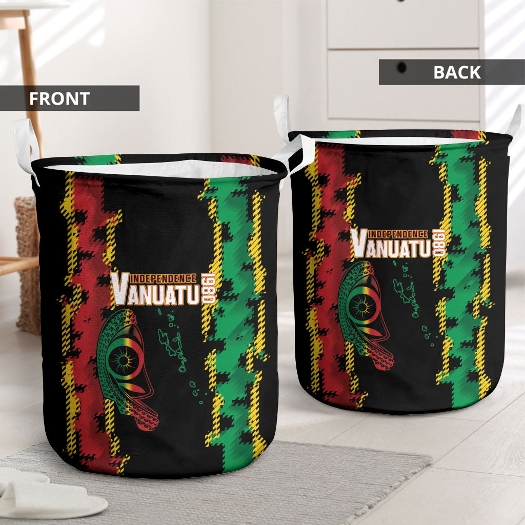 Vanuatu 46th Year Anniversary Laundry Basket Tamtam Slit Drums Long God Yumi Stanap