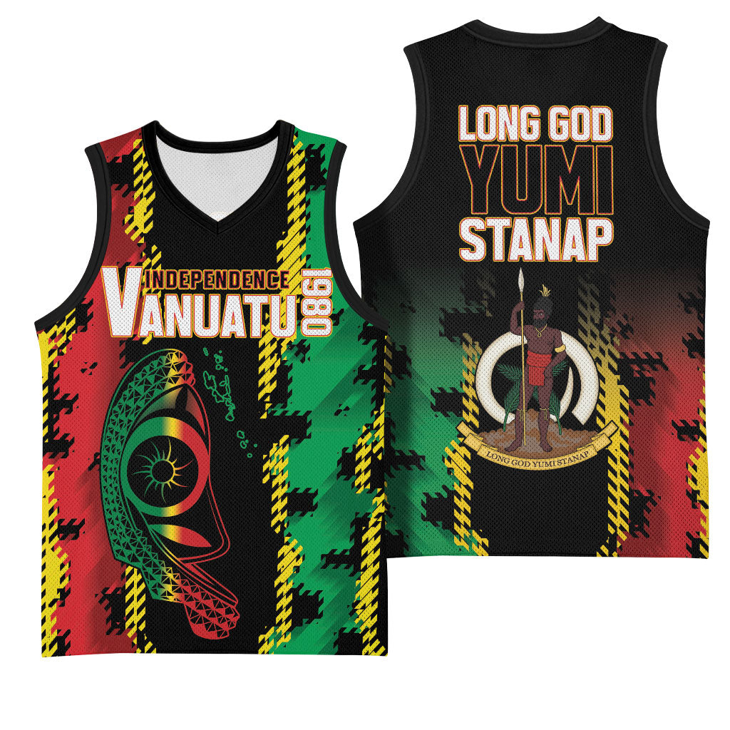 Vanuatu 46th Year Anniversary Basketball Jersey Tamtam Slit Drums Long God Yumi Stanap