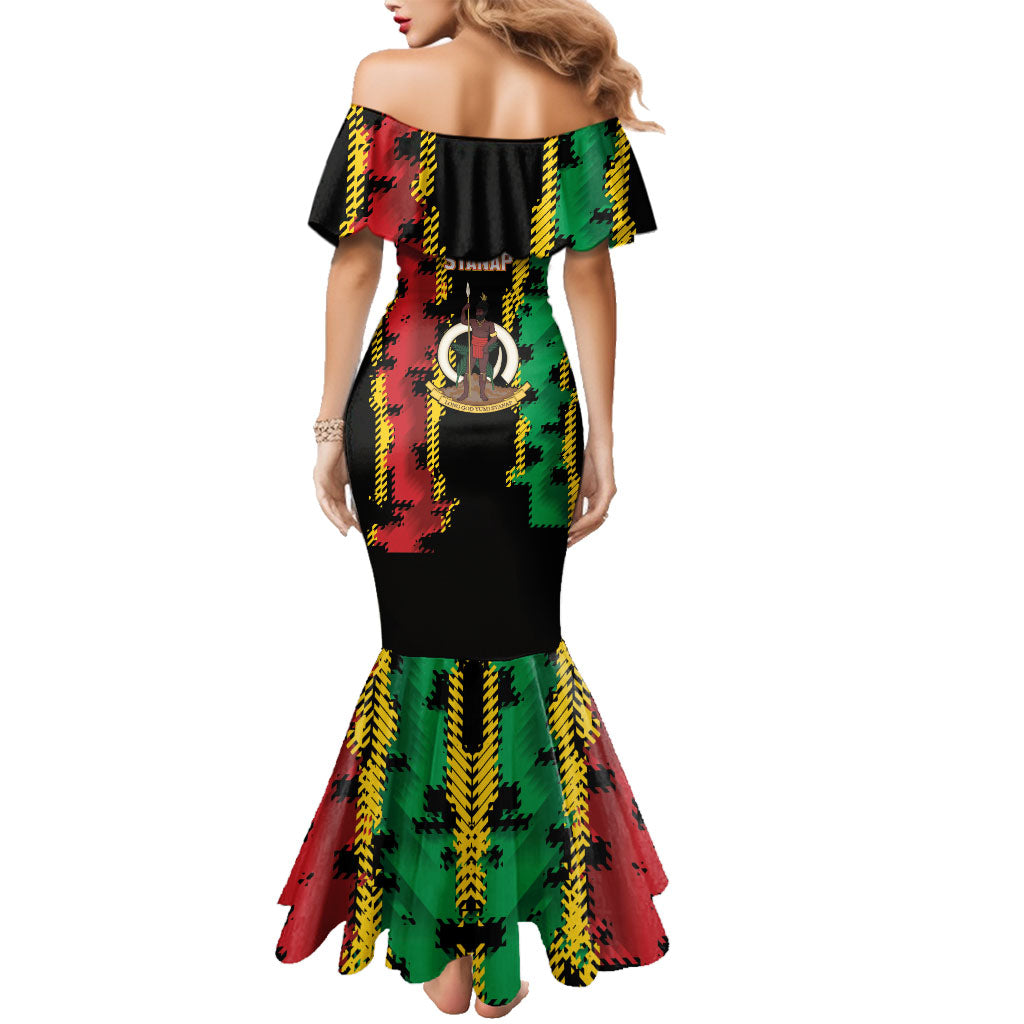 Vanuatu 46th Year Anniversary Family Matching Mermaid Dress and Hawaiian Shirt Tamtam Slit Drums Long God Yumi Stanap LT9 - Polynesian Pride