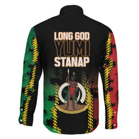 Vanuatu 46th Year Anniversary Family Matching Off Shoulder Maxi Dress and Hawaiian Shirt Tamtam Slit Drums Long God Yumi Stanap LT9 - Polynesian Pride