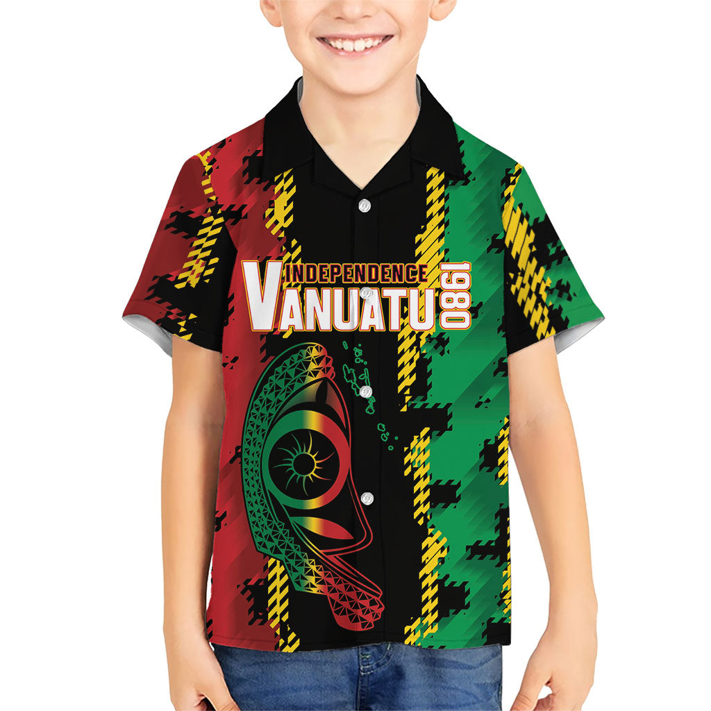 Vanuatu 46th Year Anniversary Hawaiian Shirt Tamtam Slit Drums Long God Yumi Stanap