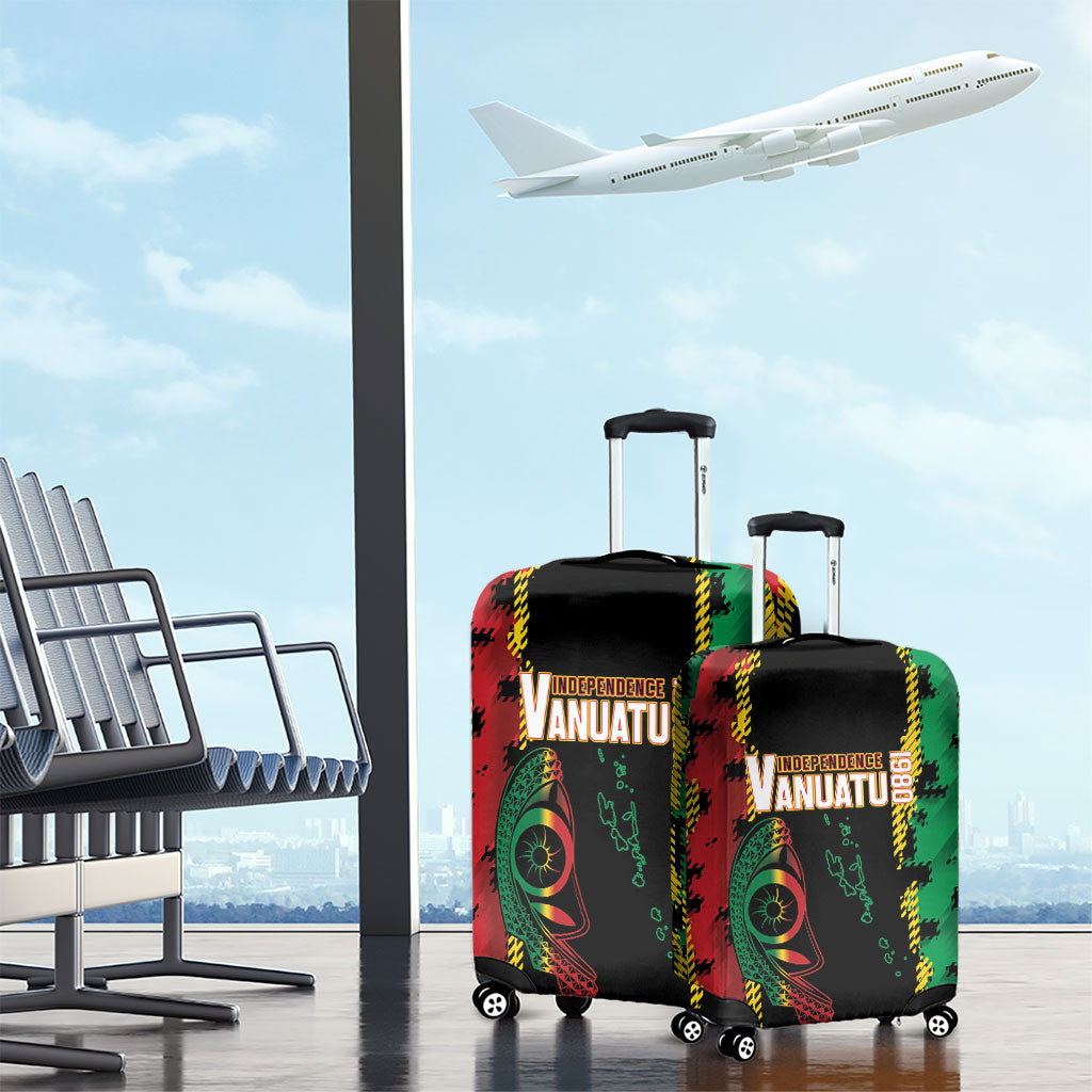 Vanuatu 46th Year Anniversary Luggage Cover Tamtam Slit Drums Long God Yumi Stanap