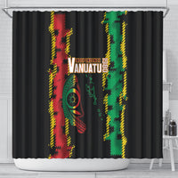 Vanuatu 46th Year Anniversary Shower Curtain Tamtam Slit Drums Long God Yumi Stanap