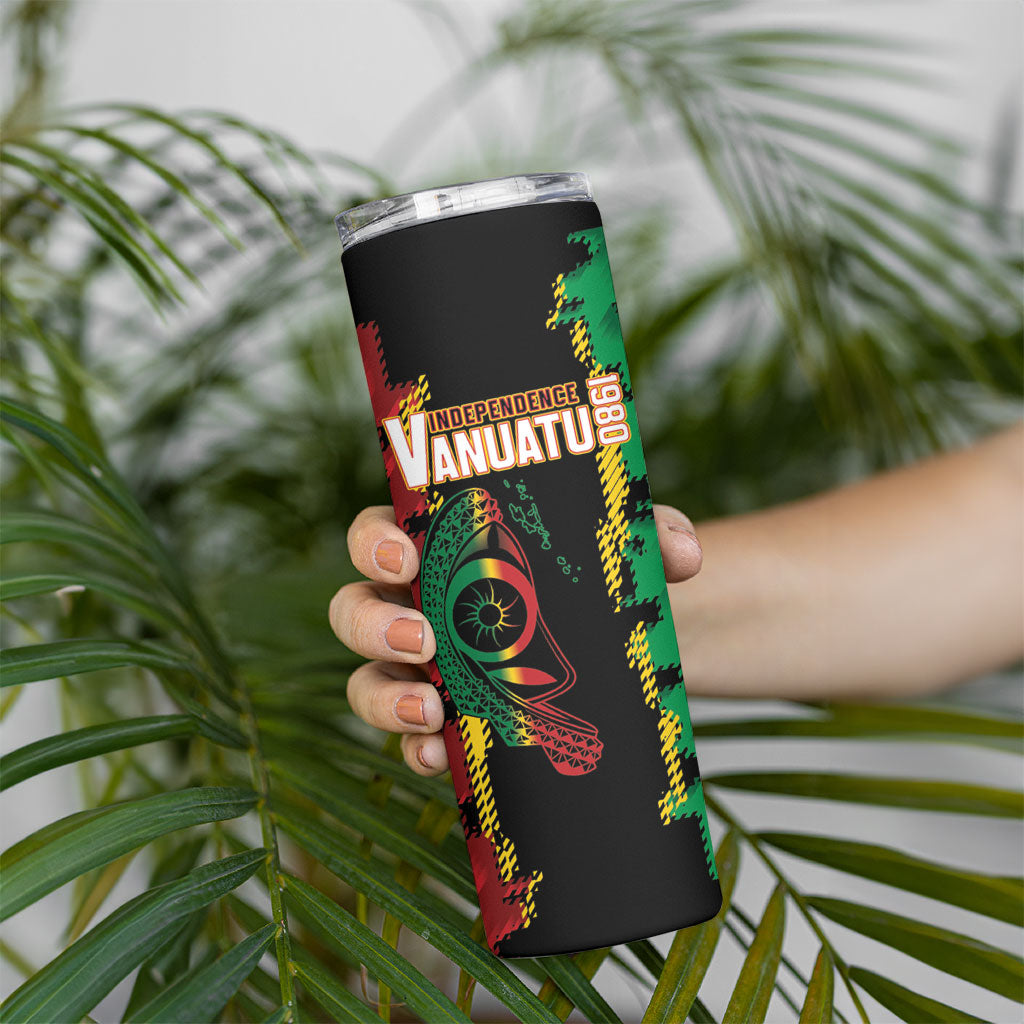 Vanuatu 46th Year Anniversary Skinny Tumbler Tamtam Slit Drums Long God Yumi Stanap