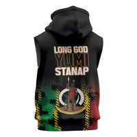 Vanuatu 46th Year Anniversary Sleeveless Hoodie Tamtam Slit Drums Long God Yumi Stanap