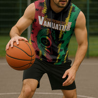 Vanuatu 46th Year Anniversary Sleeveless Hoodie Tamtam Slit Drums Long God Yumi Stanap