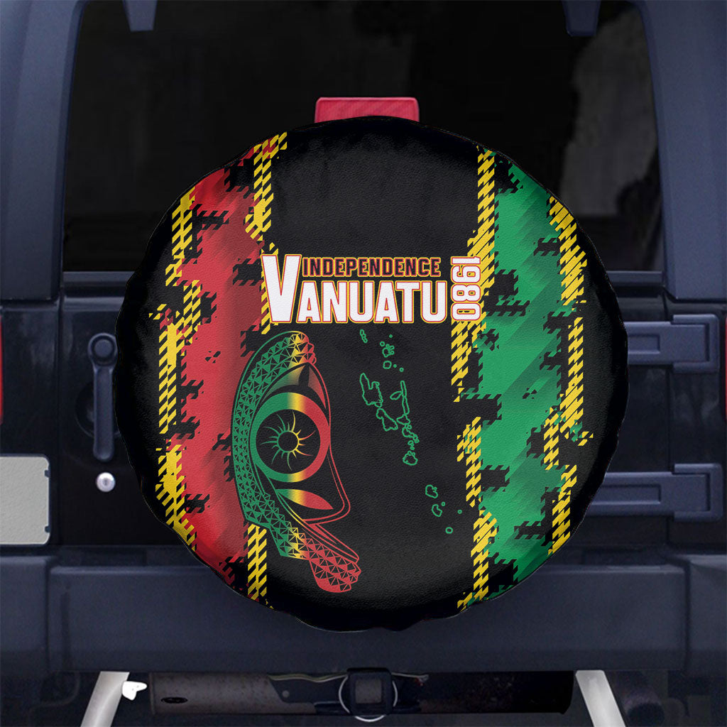 Vanuatu 46th Year Anniversary Spare Tire Cover Tamtam Slit Drums Long God Yumi Stanap
