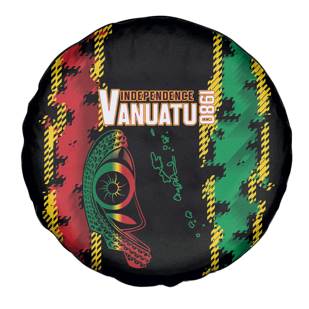 Vanuatu 46th Year Anniversary Spare Tire Cover Tamtam Slit Drums Long God Yumi Stanap