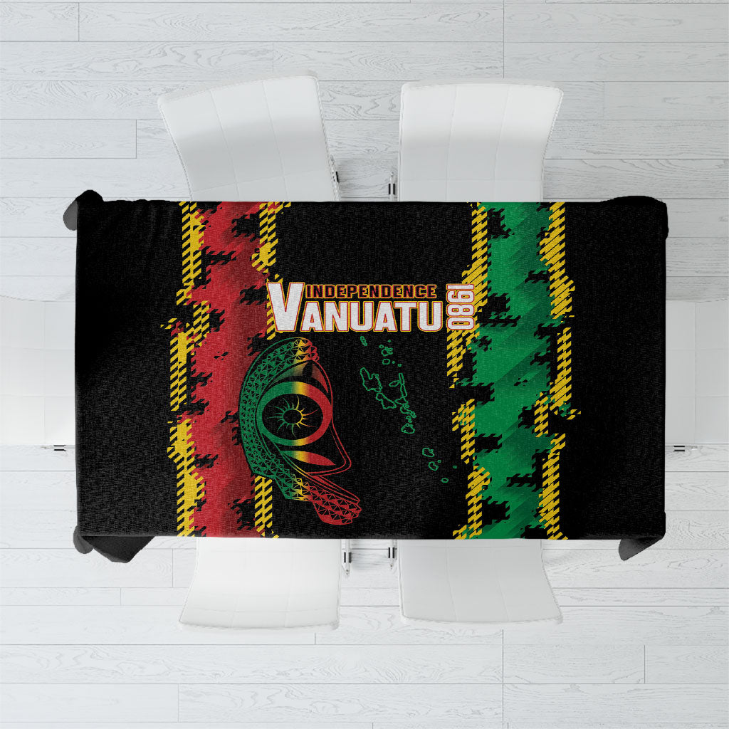 Vanuatu 46th Year Anniversary Tablecloth Tamtam Slit Drums Long God Yumi Stanap