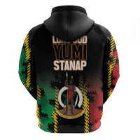 Vanuatu 46th Year Anniversary Zip Hoodie Tamtam Slit Drums Long God Yumi Stanap