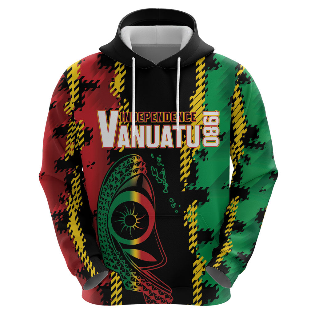 Vanuatu 46th Year Anniversary Zip Hoodie Tamtam Slit Drums Long God Yumi Stanap