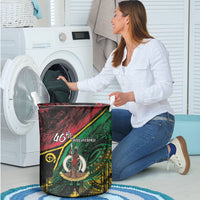 Vanuatu 46th Year Anniversary Laundry Basket Vintage Grunge Vanuatu Flag Heritage