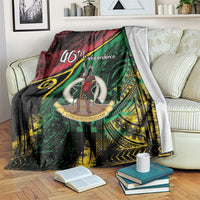 Vanuatu 46th Year Anniversary Blanket Vintage Grunge Vanuatu Flag Heritage