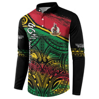 Vanuatu 46th Year Anniversary Button Sweatshirt Vintage Grunge Vanuatu Flag Heritage