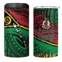 Vanuatu 46th Year Anniversary 4 in 1 Can Cooler Tumbler Vintage Grunge Vanuatu Flag Heritage