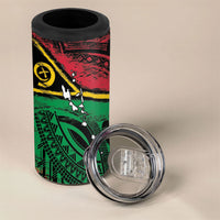 Vanuatu 46th Year Anniversary 4 in 1 Can Cooler Tumbler Vintage Grunge Vanuatu Flag Heritage