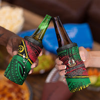Vanuatu 46th Year Anniversary 4 in 1 Can Cooler Tumbler Vintage Grunge Vanuatu Flag Heritage