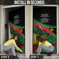 Vanuatu 46th Year Anniversary Door Cover Vintage Grunge Vanuatu Flag Heritage