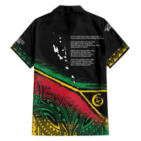 Vanuatu 46th Year Anniversary Family Matching Off Shoulder Maxi Dress and Hawaiian Shirt Vintage Grunge Vanuatu Flag Heritage LT9 - Polynesian Pride