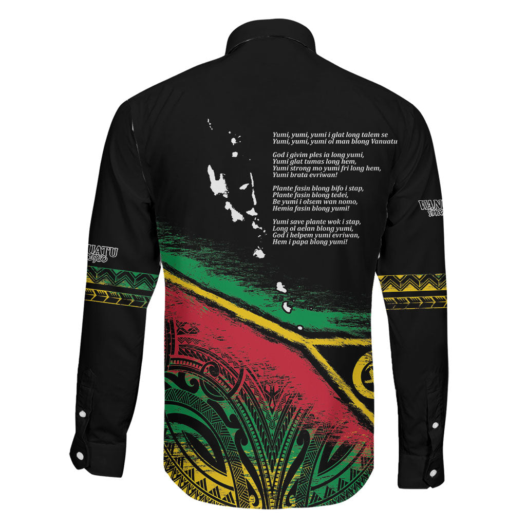 Vanuatu 46th Year Anniversary Family Matching Tank Maxi Dress and Hawaiian Shirt Vintage Grunge Vanuatu Flag Heritage LT9 - Polynesian Pride