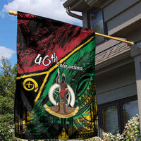 Vanuatu 46th Year Anniversary Garden Flag Vintage Grunge Vanuatu Flag Heritage