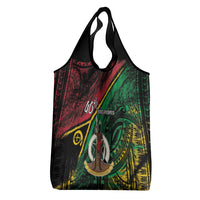 Vanuatu 46th Year Anniversary Grocery Bag Vintage Grunge Vanuatu Flag Heritage