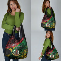 Vanuatu 46th Year Anniversary Grocery Bag Vintage Grunge Vanuatu Flag Heritage