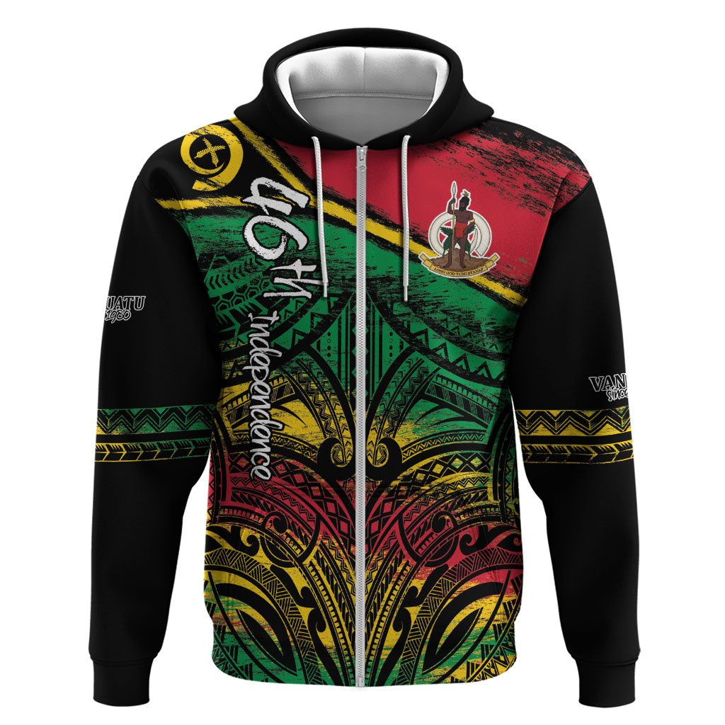 Vanuatu 46th Year Anniversary Hoodie Vintage Grunge Vanuatu Flag Heritage