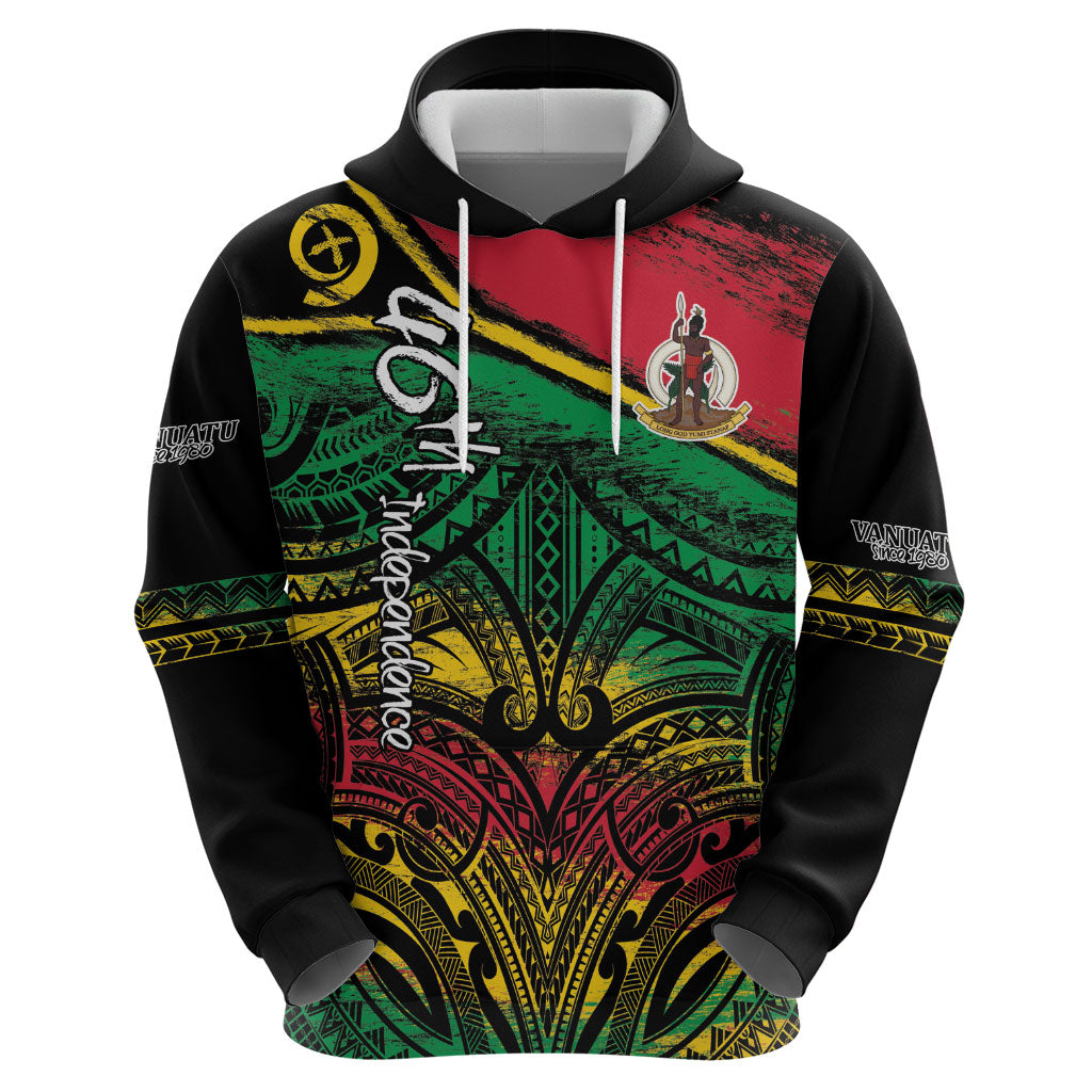 Vanuatu 46th Year Anniversary Hoodie Vintage Grunge Vanuatu Flag Heritage
