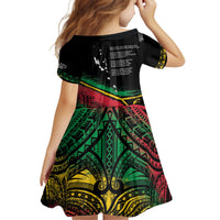 Vanuatu 46th Year Anniversary Kid Short Sleeve Dress Vintage Grunge Vanuatu Flag Heritage