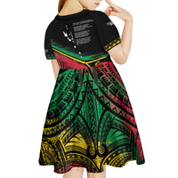 Vanuatu 46th Year Anniversary Kid Short Sleeve Dress Vintage Grunge Vanuatu Flag Heritage
