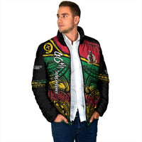 Vanuatu 46th Year Anniversary Padded Jacket Vintage Grunge Vanuatu Flag Heritage
