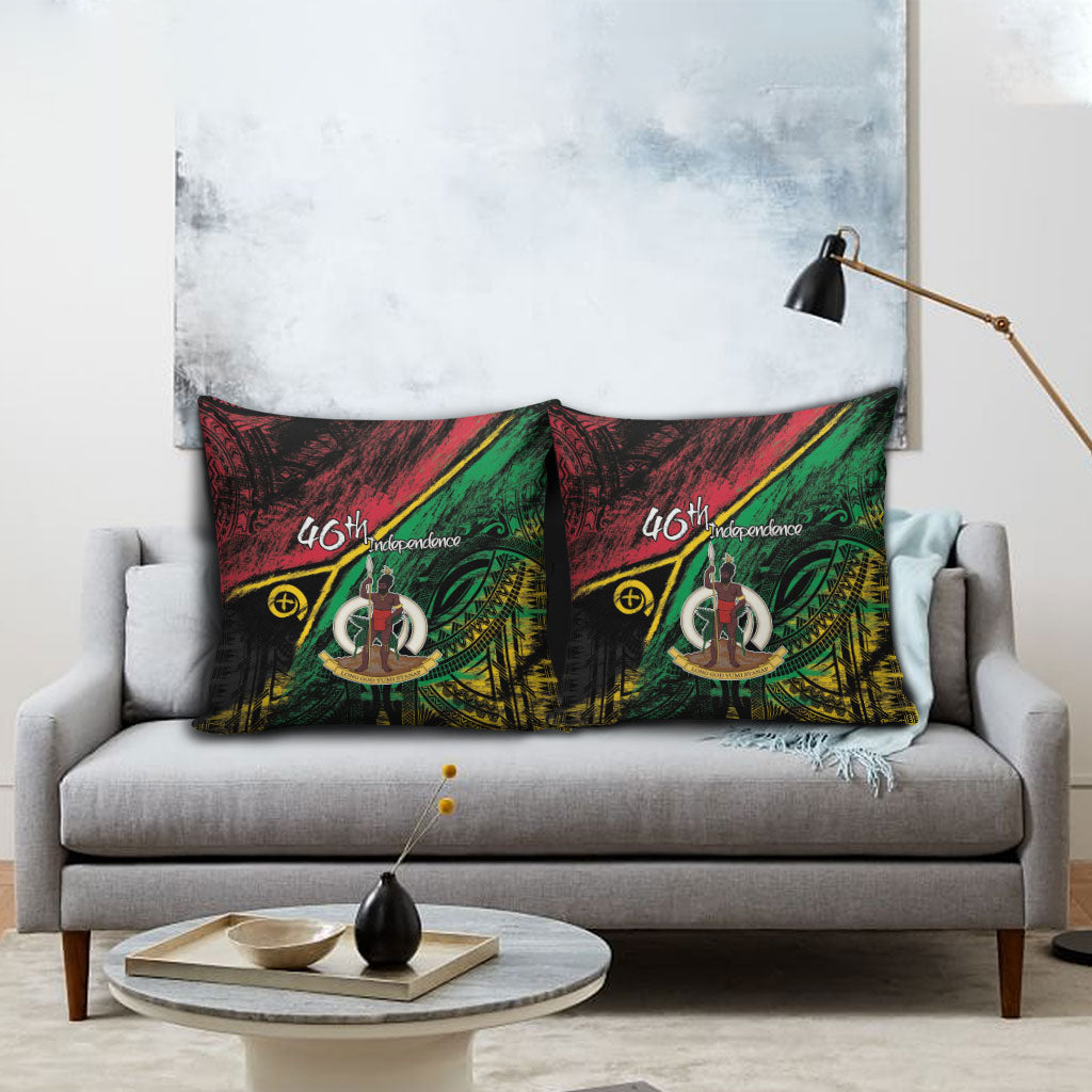 Vanuatu 46th Year Anniversary Pillow Cover Vintage Grunge Vanuatu Flag Heritage