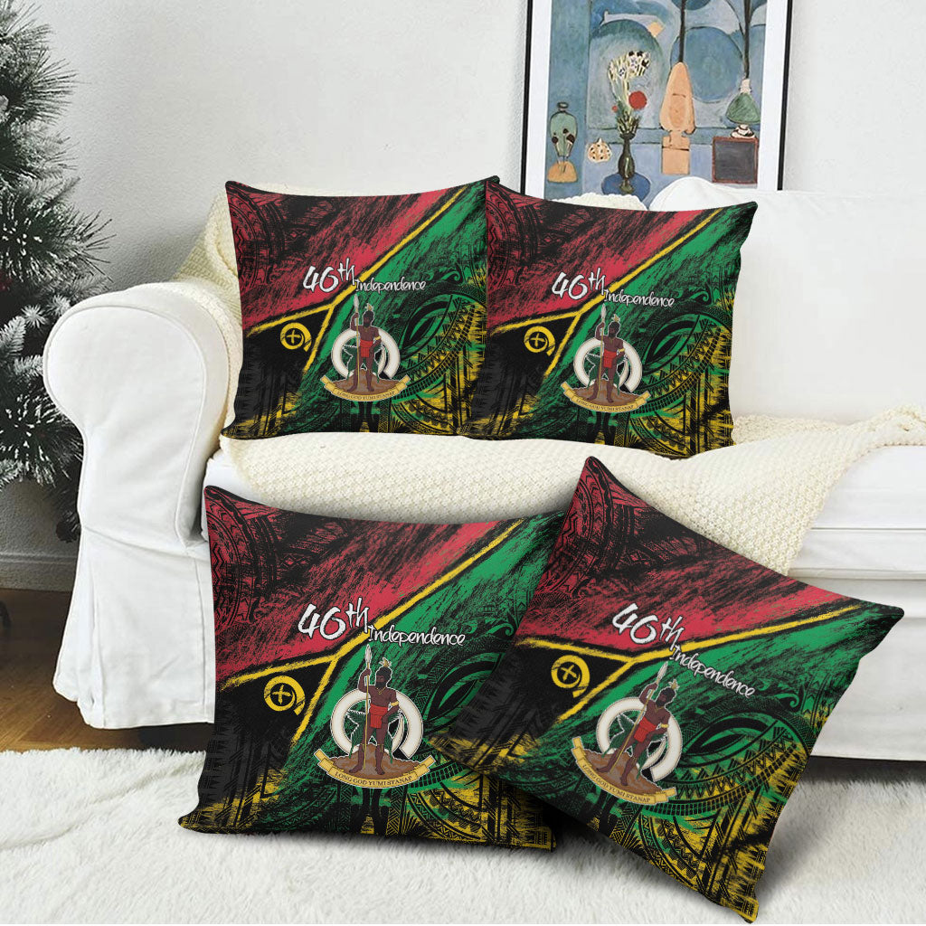 Vanuatu 46th Year Anniversary Pillow Cover Vintage Grunge Vanuatu Flag Heritage