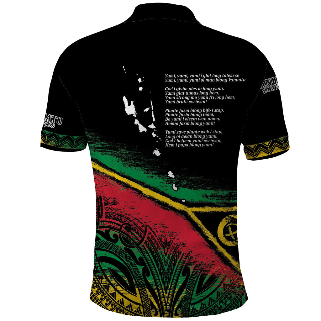 Vanuatu 46th Year Anniversary Polo Shirt Vintage Grunge Vanuatu Flag Heritage