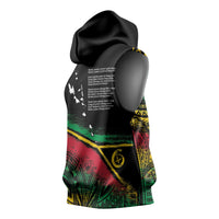 Vanuatu 46th Year Anniversary Sleeveless Hoodie Vintage Grunge Vanuatu Flag Heritage