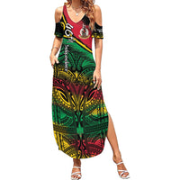 Vanuatu 46th Year Anniversary Summer Maxi Dress Vintage Grunge Vanuatu Flag Heritage