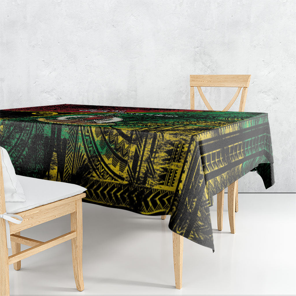 Vanuatu 46th Year Anniversary Tablecloth Vintage Grunge Vanuatu Flag Heritage
