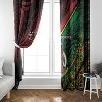 Vanuatu 46th Year Anniversary Window Curtain Vintage Grunge Vanuatu Flag Heritage