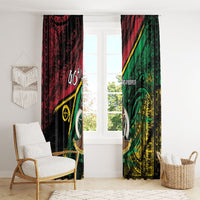 Vanuatu 46th Year Anniversary Window Curtain Vintage Grunge Vanuatu Flag Heritage