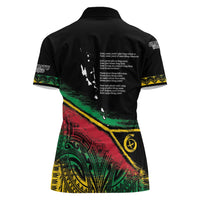 Vanuatu 46th Year Anniversary Women Polo Shirt Vintage Grunge Vanuatu Flag Heritage