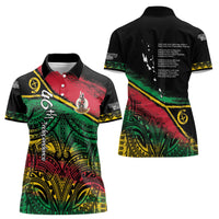 Vanuatu 46th Year Anniversary Women Polo Shirt Vintage Grunge Vanuatu Flag Heritage